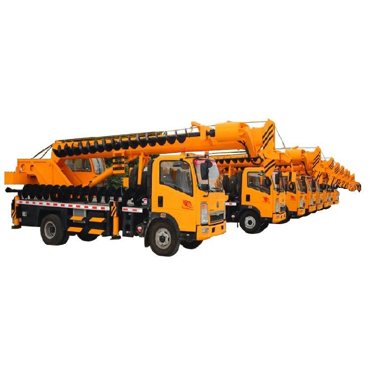 High Capacity 12 Ton Mobile Truck Crane With Drilling Rig And Grab Bucket WEICHAI Engine