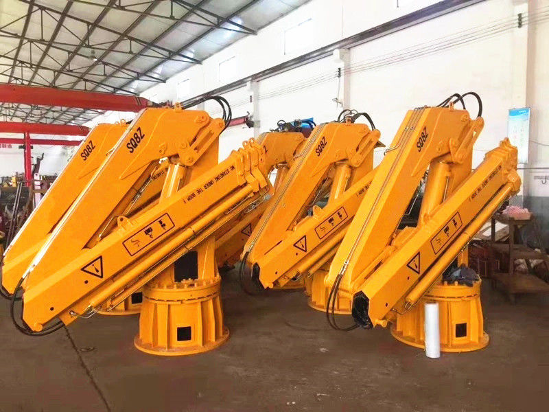 Marine Straight Boom Crane 25 Ton Hydraulic Ship Crane With 40.8HP Engine Powder